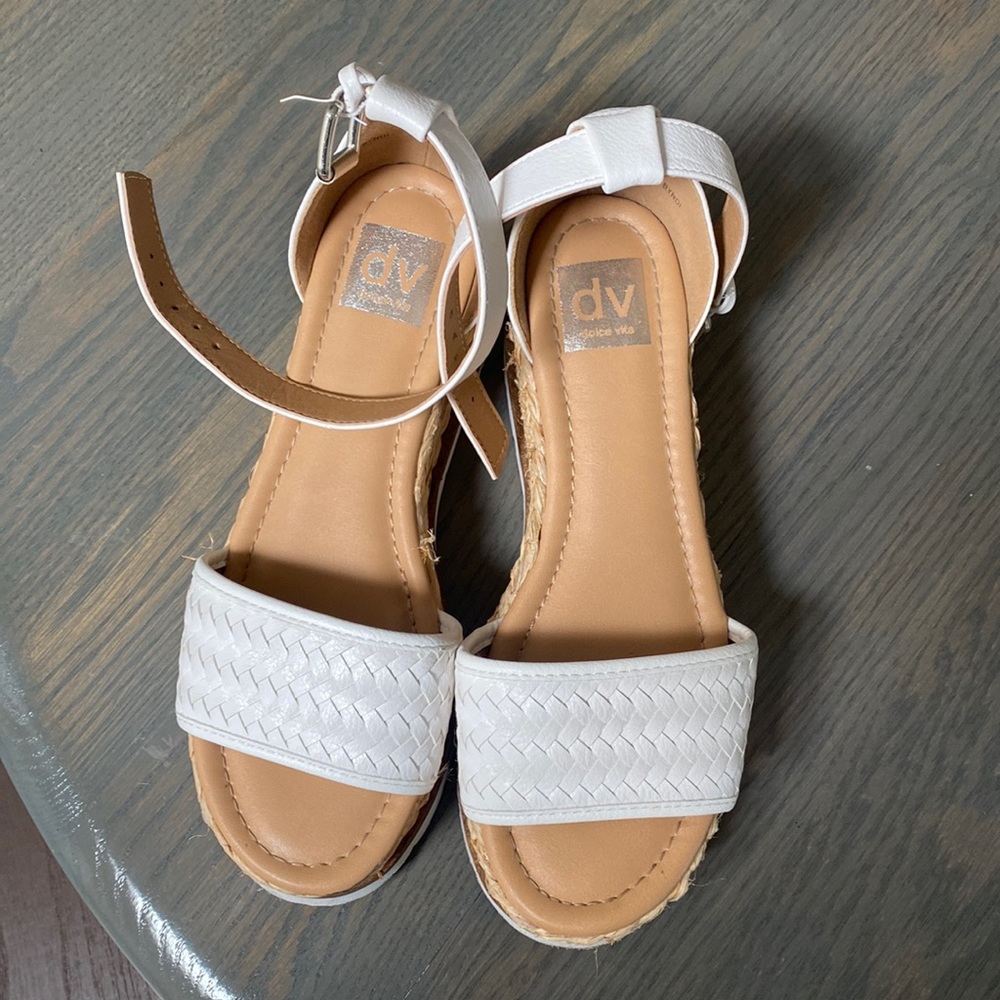 Dolce Vita White Platform Wedges